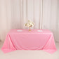 90"x132" Pink Scuba Wrinkle Free Rectangular Tablecloth, Seamless Scuba Polyester Tablecloth for 6 Foot Table With Floor-Length Drop