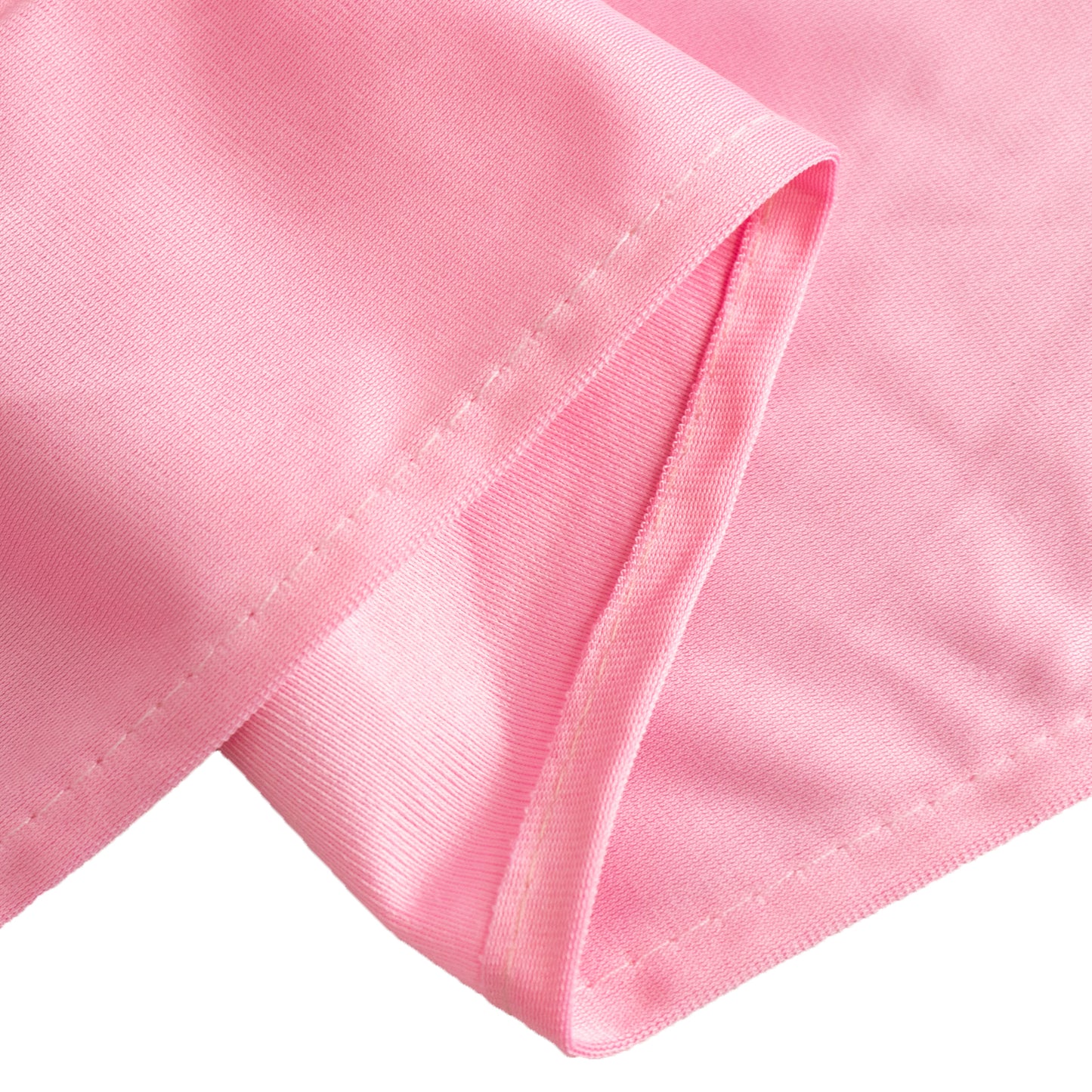 90"x132" Pink Premium Scuba Wrinkle Free Rectangular Tablecloth, Seamless Scuba Polyester Tablecloth for 6 Foot Table With Floor-Length Drop