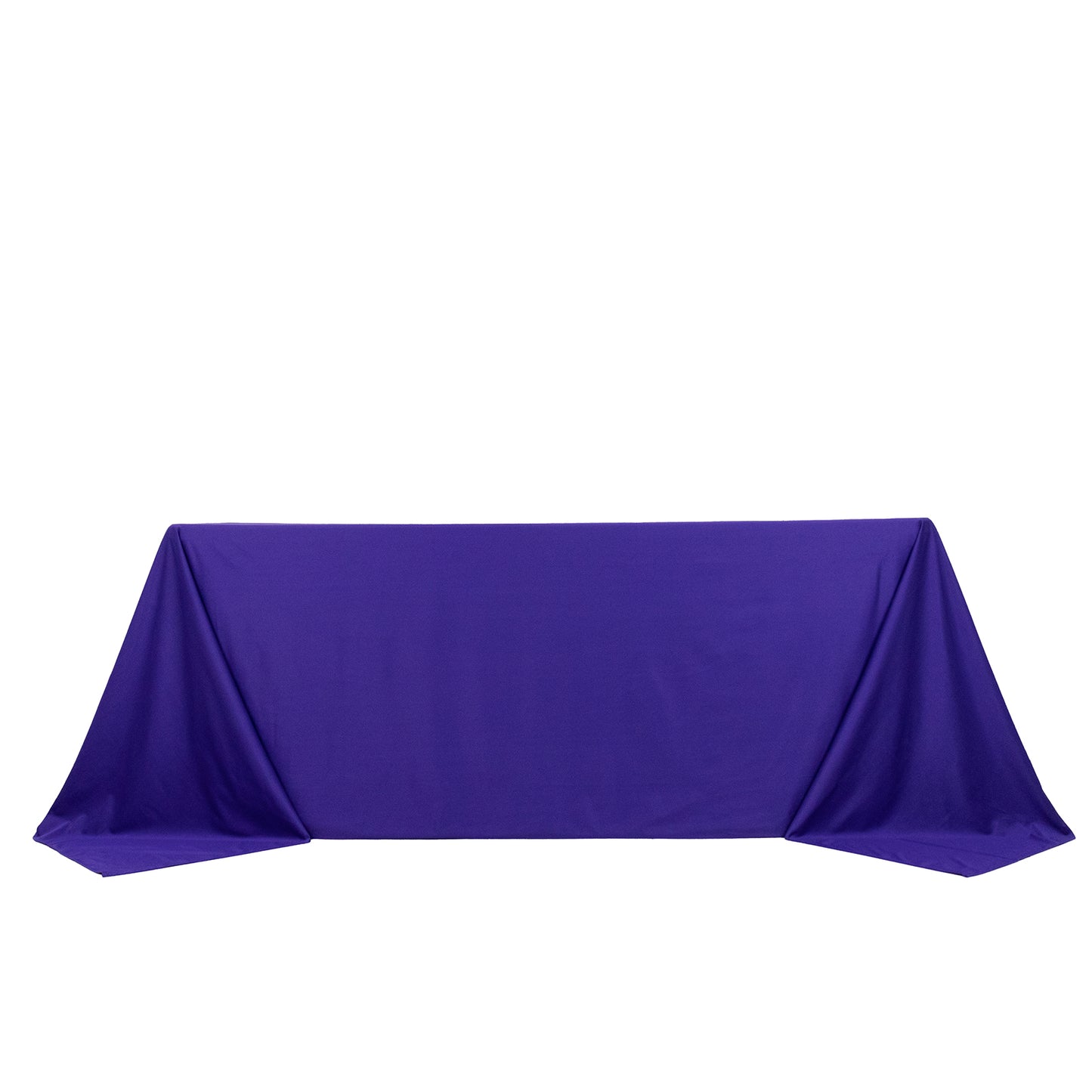 90"x132" Purple Premium Scuba Wrinkle Free Rectangular Tablecloth, Seamless Scuba Polyester Tablecloth