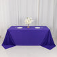 90"x132" Purple Scuba Wrinkle Free Rectangular Tablecloth, Seamless Scuba Polyester Tablecloth