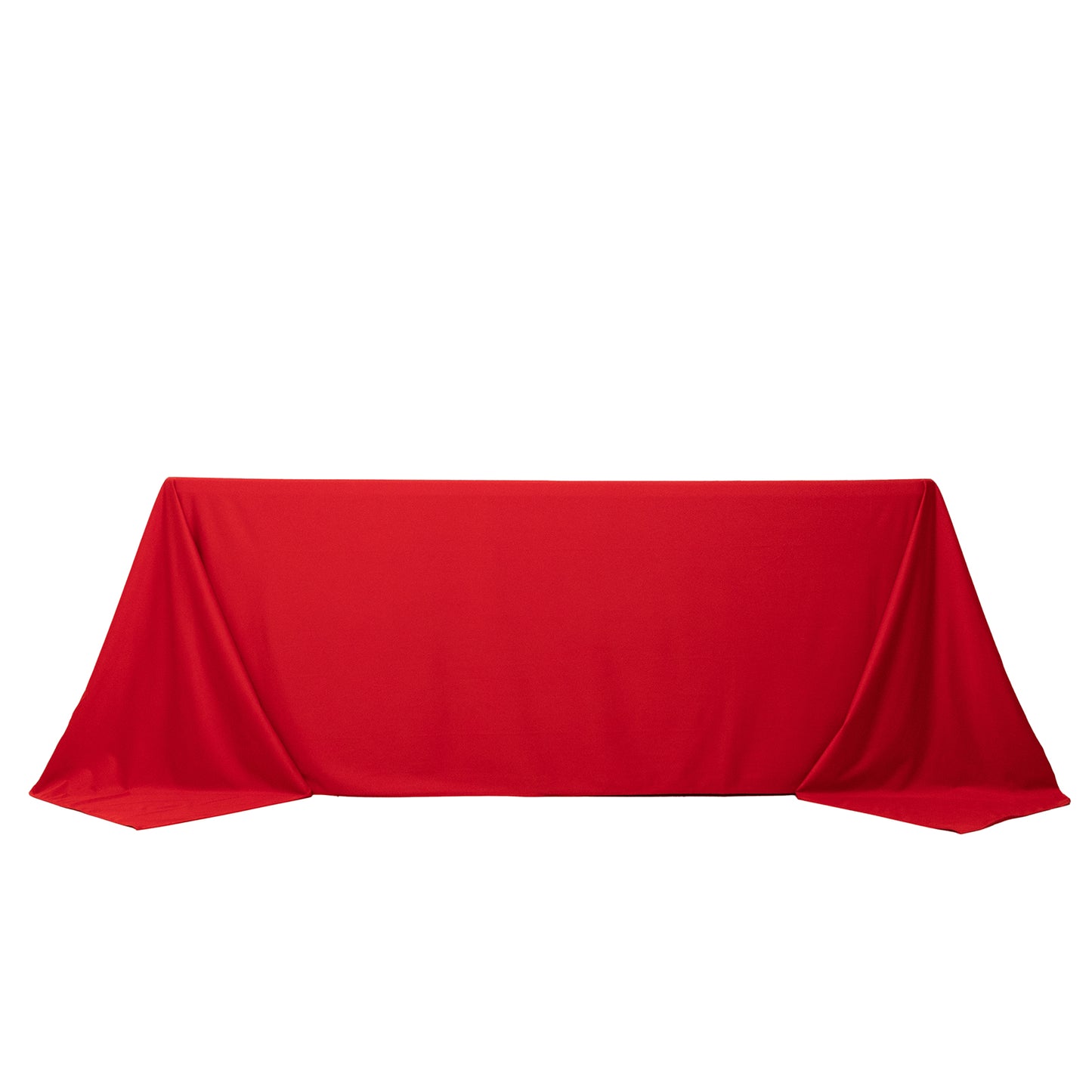 90"x132" Red Premium Scuba Wrinkle Free Rectangular Tablecloth, Seamless Scuba Polyester Tablecloth