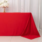 90"x132" Red Scuba Wrinkle Free Rectangular Tablecloth, Seamless Scuba Polyester Tablecloth