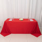 90"x132" Red Scuba Wrinkle Free Rectangular Tablecloth, Seamless Scuba Polyester Tablecloth