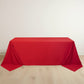 90"x132" Red Scuba Wrinkle Free Rectangular Tablecloth, Seamless Scuba Polyester Tablecloth