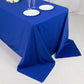 90"x132" Royal Blue Scuba Wrinkle Free Rectangular Tablecloth, Seamless Scuba Polyester Tablecloth