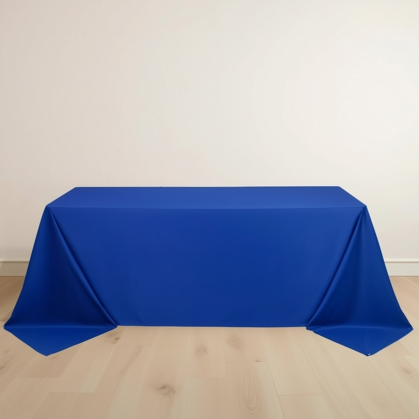 90"x132" Royal Blue Scuba Wrinkle Free Rectangular Tablecloth, Seamless Scuba Polyester Tablecloth