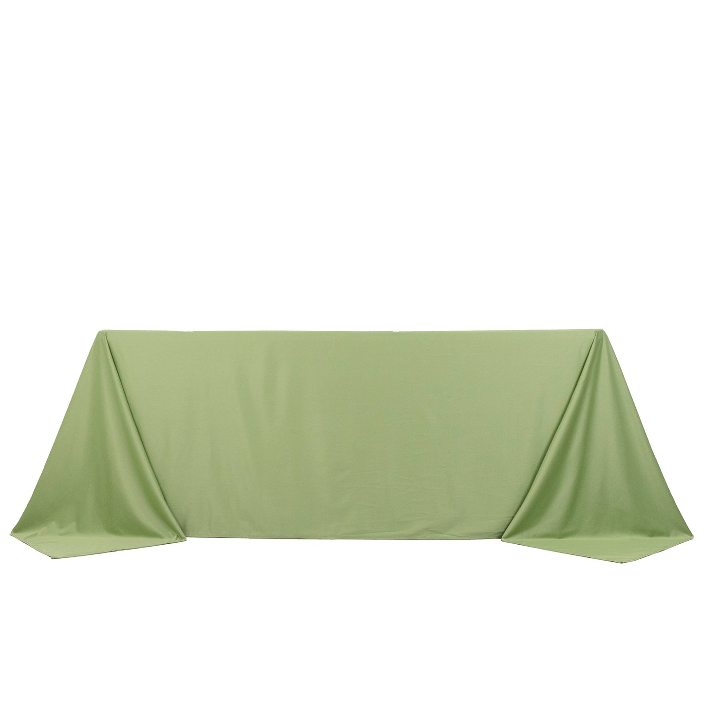 90"x132" Sage Green Premium Scuba Wrinkle Free Rectangular Tablecloth, Seamless Scuba Polyester Tablecloth