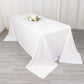 90"x132" White Scuba Wrinkle Free Rectangular Tablecloth, Seamless Scuba Polyester Tablecloth