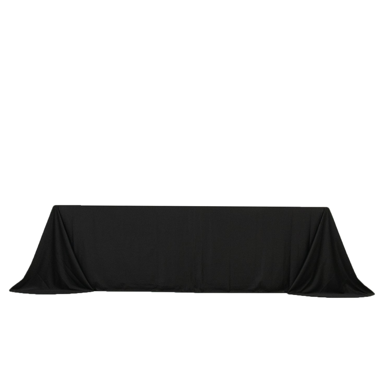 Scuba Rectangular 90"x156" Tablecloth Black with Rounded Corners – Seamless, Wrinkle Free & Stain Resistant Table Cover
