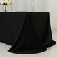 Scuba Rectangular 90"x156" Tablecloth Black with Rounded Corners – Seamless, Wrinkle Free & Stain Resistant Table Cover