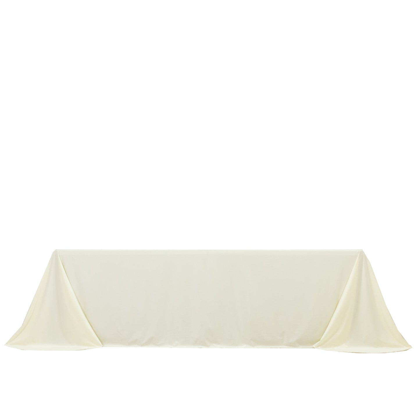 Scuba Rectangular 90"x156" Tablecloth Ivory with Rounded Corners – Seamless, Wrinkle Free & Stain Resistant Table Cover