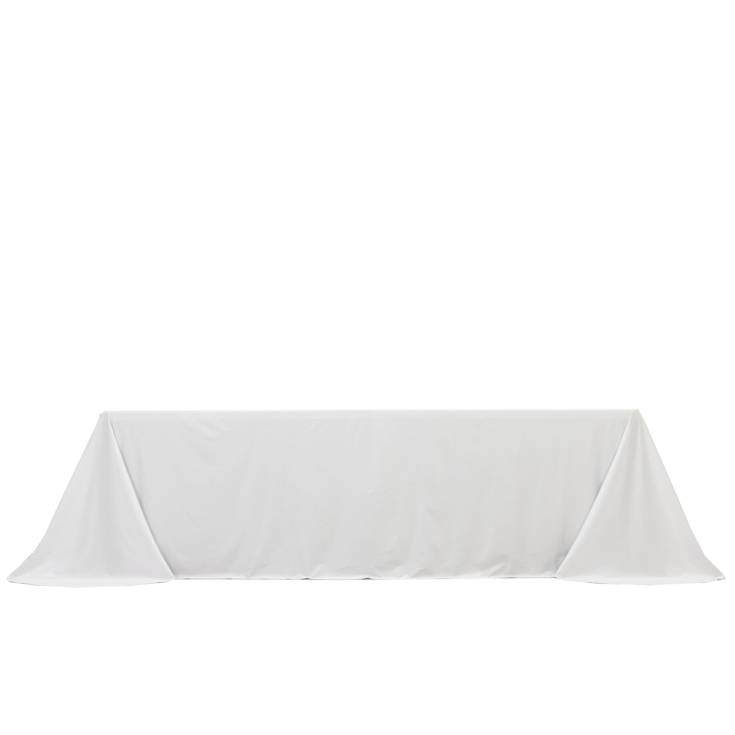 Scuba Rectangular 90"x156" Tablecloth White with Rounded Corners – Seamless, Wrinkle Free & Stain Resistant Table Cover