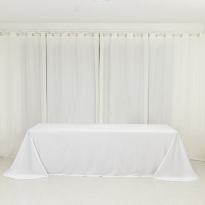 White Scuba Rounded Corner Rectangular Tablecloth 90"x156"