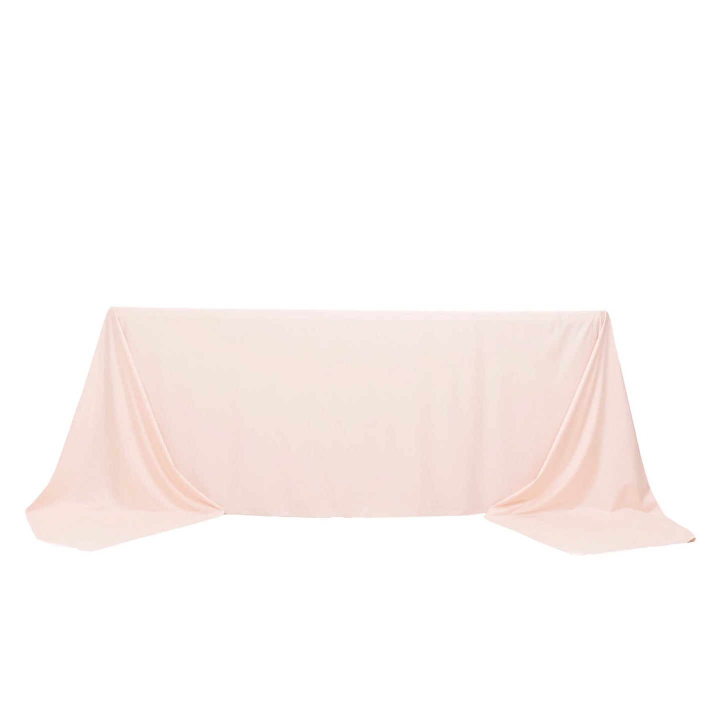 90"x156" Blush Premium Scuba Wrinkle Free Rectangular Tablecloth, Seamless Scuba Polyester Tablecloth