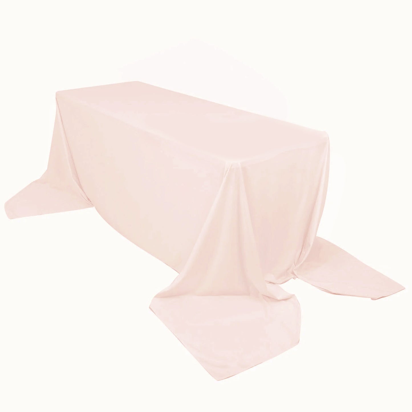 90"x156" Blush Premium Scuba Wrinkle Free Rectangular Tablecloth, Seamless Scuba Polyester Tablecloth