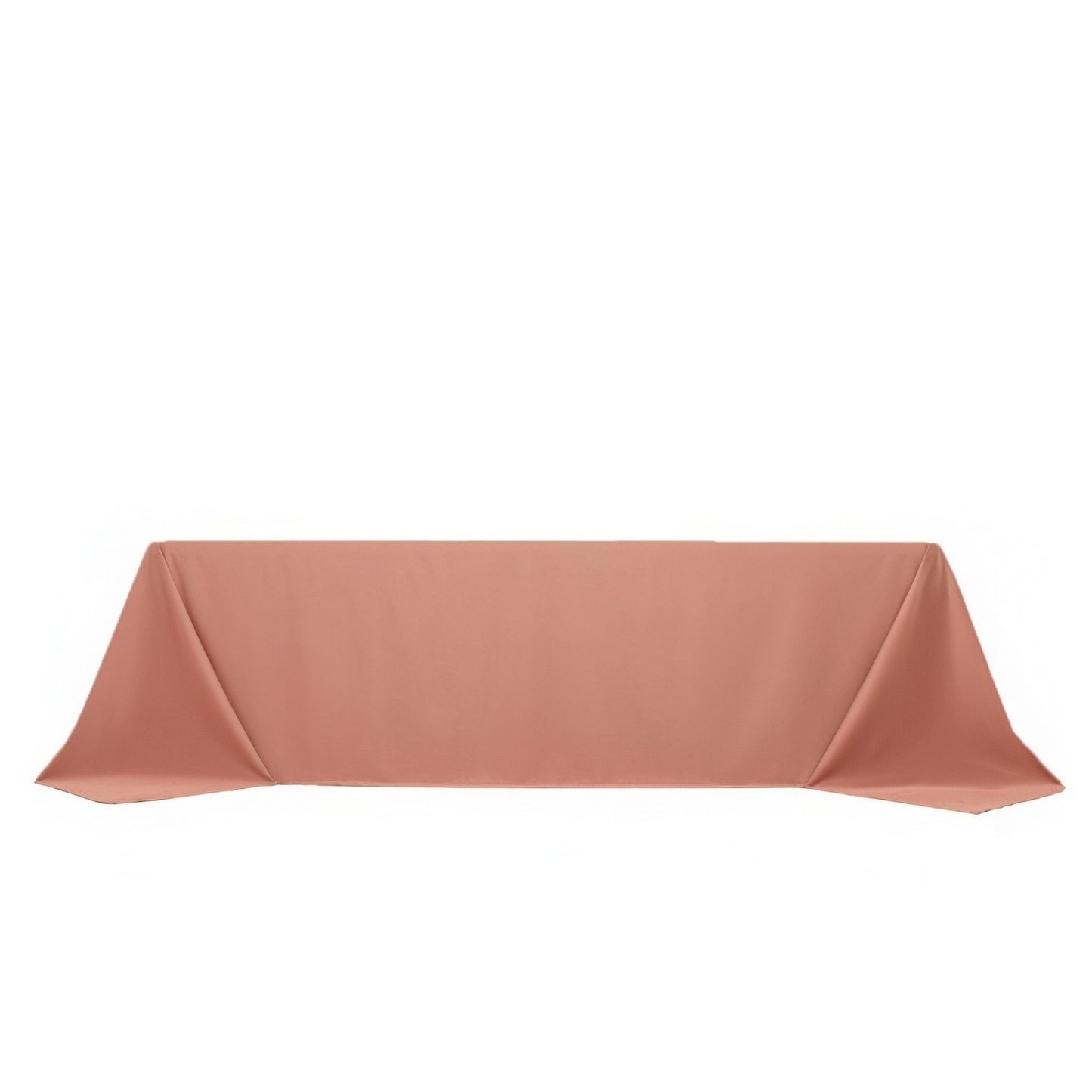 90"x156" Dusty Rose Scuba Wrinkle Free Rectangular Tablecloth, Seamless Scuba Polyester Tablecloth for 8 Foot Table With Floor-Length Drop