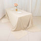 90"x156" Beige Scuba Wrinkle Free Rectangular Tablecloth, Seamless Scuba Polyester Tablecloth