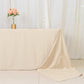 90"x156" Beige Scuba Wrinkle Free Rectangular Tablecloth, Seamless Scuba Polyester Tablecloth