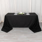 90"x156" Black Scuba Wrinkle Free Rectangular Tablecloth, Seamless Scuba Polyester Tablecloth