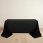 90"x156" Black Scuba Wrinkle Free Rectangular Tablecloth, Seamless Scuba Polyester Tablecloth