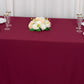 90"x156" Burgundy Scuba Wrinkle Free Rectangular Tablecloth, Seamless Scuba Polyester Tablecloth