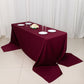 90"x156" Burgundy Scuba Wrinkle Free Rectangular Tablecloth, Seamless Scuba Polyester Tablecloth