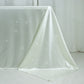 Pearl white rectangular tablecloth with rhinestone accents, seamless and wrinkle-free.
