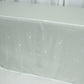 Pearl white rectangular tablecloth with rhinestone accents.