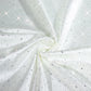 Pearl white tablecloth with rhinestone accents, seamless and wrinkle-free.