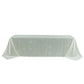 Pearl white rectangular tablecloth with rhinestone accents, seamless and wrinkle-free.