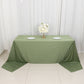 90"x156" Dusty Sage Green Scuba Wrinkle Free Rectangular Tablecloth, Seamless Scuba Polyester Tablecloth