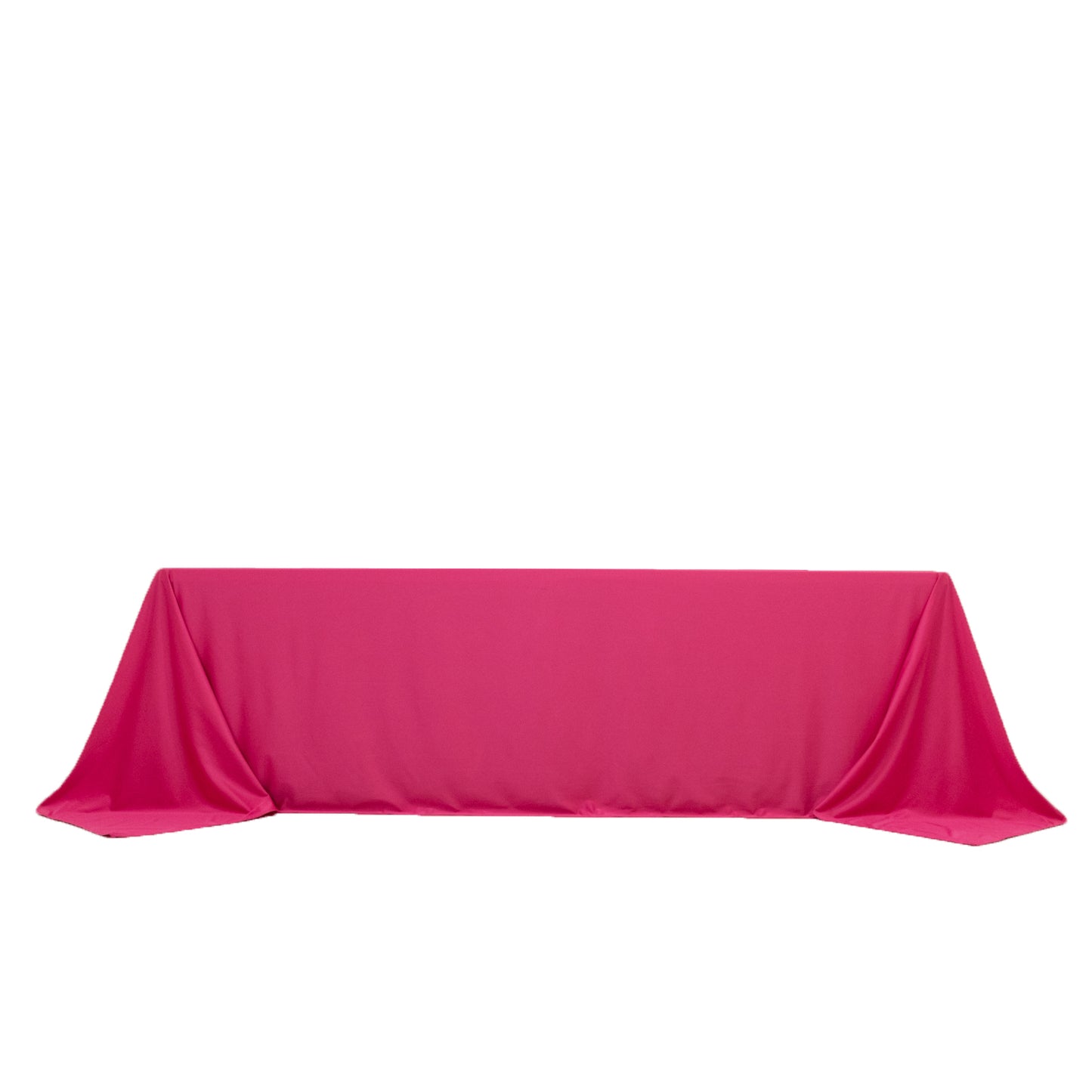 90"x156" Fuchsia Scuba Wrinkle Free Rectangular Tablecloth, Seamless Scuba Polyester Tablecloth for 8 Foot Table With Floor-Length Drop
