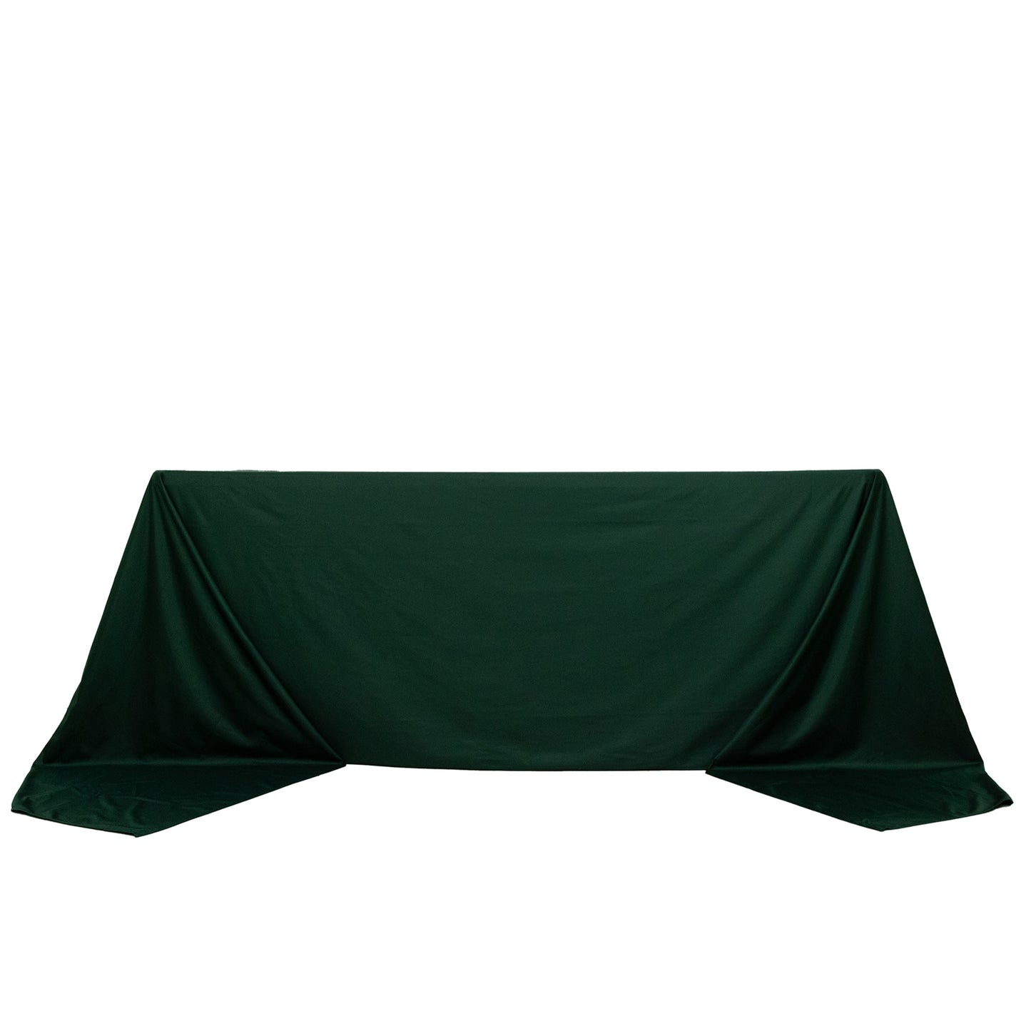 90"x156" Hunter Emerald Green Premium Scuba Wrinkle Free Rectangular Tablecloth, Seamless Scuba Polyester Tablecloth