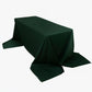 90"x156" Hunter Emerald Green Scuba Wrinkle Free Rectangular Tablecloth, Seamless Scuba Polyester Tablecloth