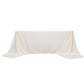 90"x156" Ivory Scuba Wrinkle Free Rectangular Tablecloth, Seamless Scuba Polyester Tablecloth