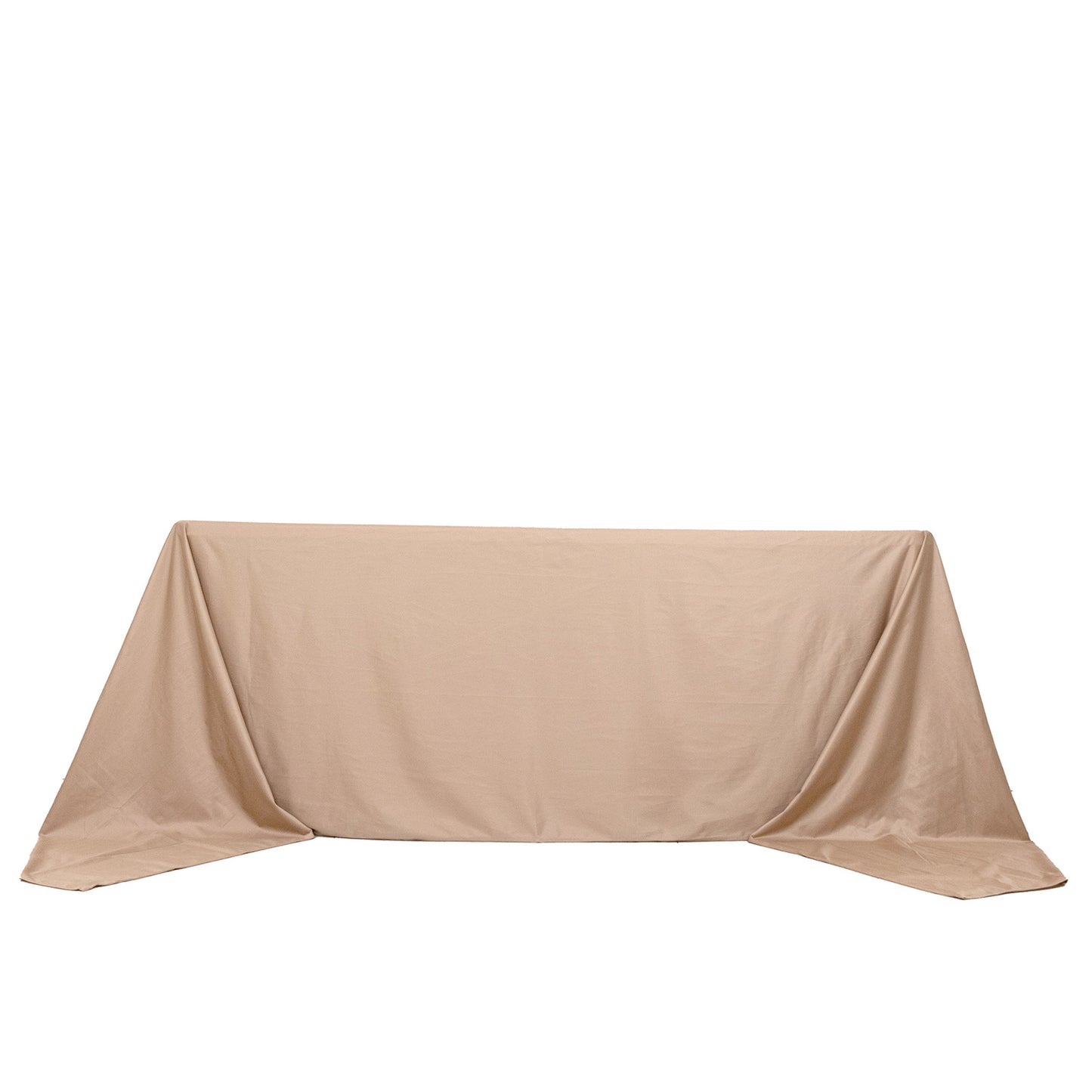 90"x156" Nude Premium Scuba Wrinkle Free Rectangular Tablecloth, Seamless Scuba Polyester Tablecloth