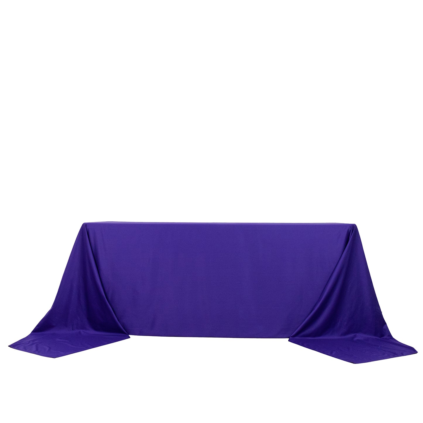 90"x156" Purple Premium Scuba Wrinkle Free Rectangular Tablecloth, Seamless Scuba Polyester Tablecloth