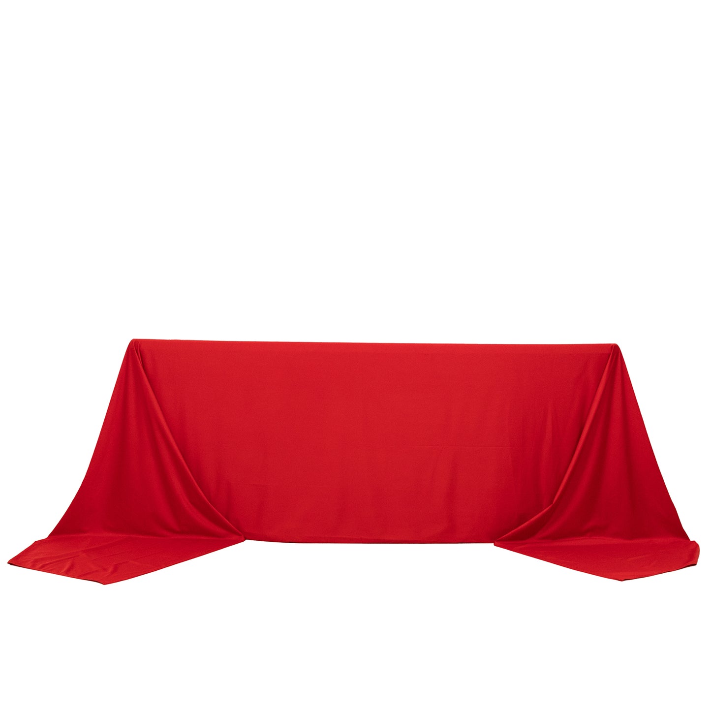 90"x156" Red Premium Scuba Wrinkle Free Rectangular Tablecloth, Seamless Scuba Polyester Tablecloth