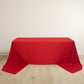 90"x156" Red Scuba Wrinkle Free Rectangular Tablecloth, Seamless Scuba Polyester Tablecloth