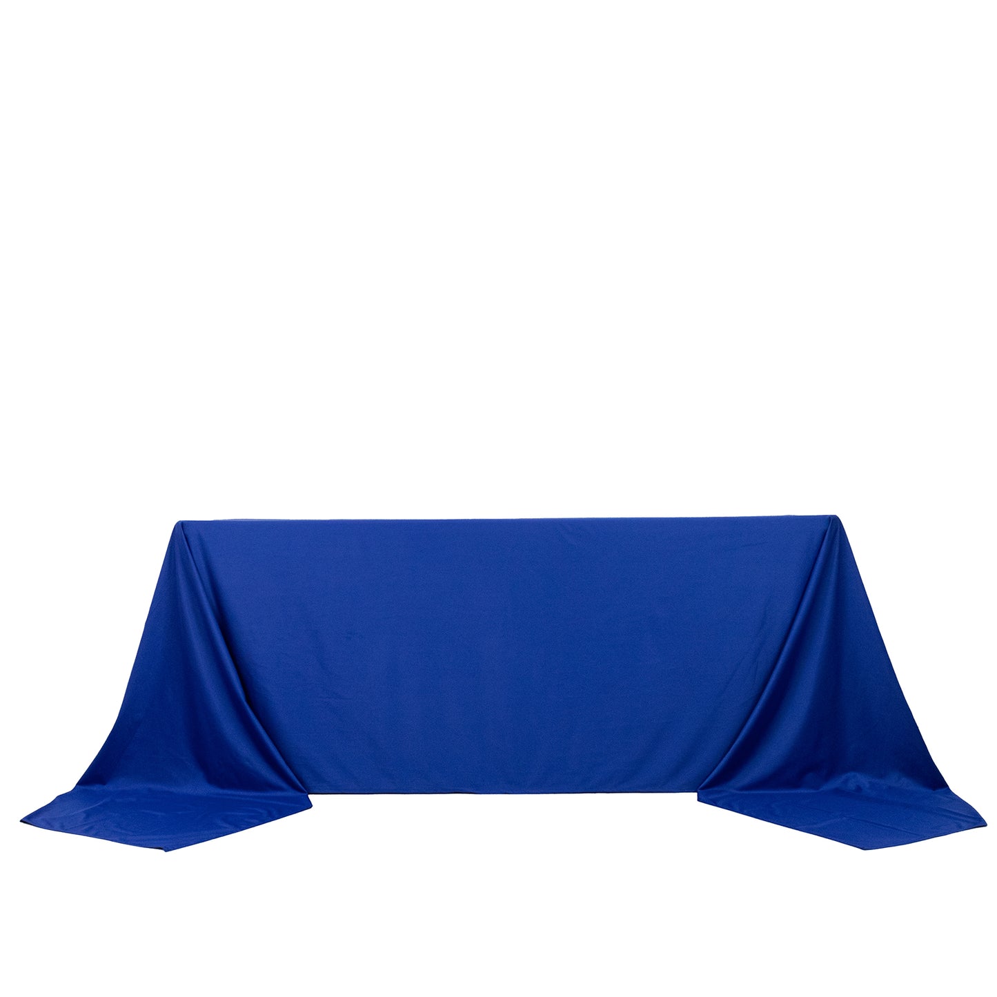 90"x156" Royal Blue Premium Scuba Wrinkle Free Rectangular Tablecloth, Seamless Scuba Polyester Tablecloth