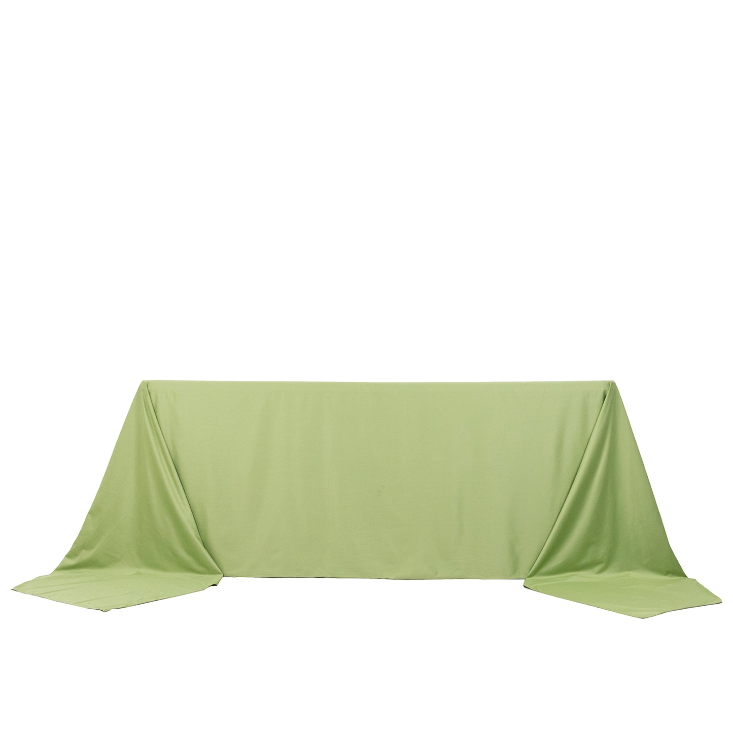 90"x156" Sage Green Premium Scuba Wrinkle Free Rectangular Tablecloth, Seamless Scuba Polyester Tablecloth