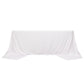 90"x156" White Scuba Wrinkle Free Rectangular Tablecloth, Seamless Scuba Polyester Tablecloth