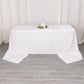 90"x156" White Scuba Wrinkle Free Rectangular Tablecloth, Seamless Scuba Polyester Tablecloth