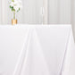 90"x156" White Scuba Wrinkle Free Rectangular Tablecloth, Seamless Scuba Polyester Tablecloth