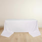 90"x156" White Scuba Wrinkle Free Rectangular Tablecloth, Seamless Scuba Polyester Tablecloth