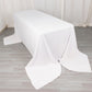 90"x156" White Scuba Wrinkle Free Rectangular Tablecloth, Seamless Scuba Polyester Tablecloth