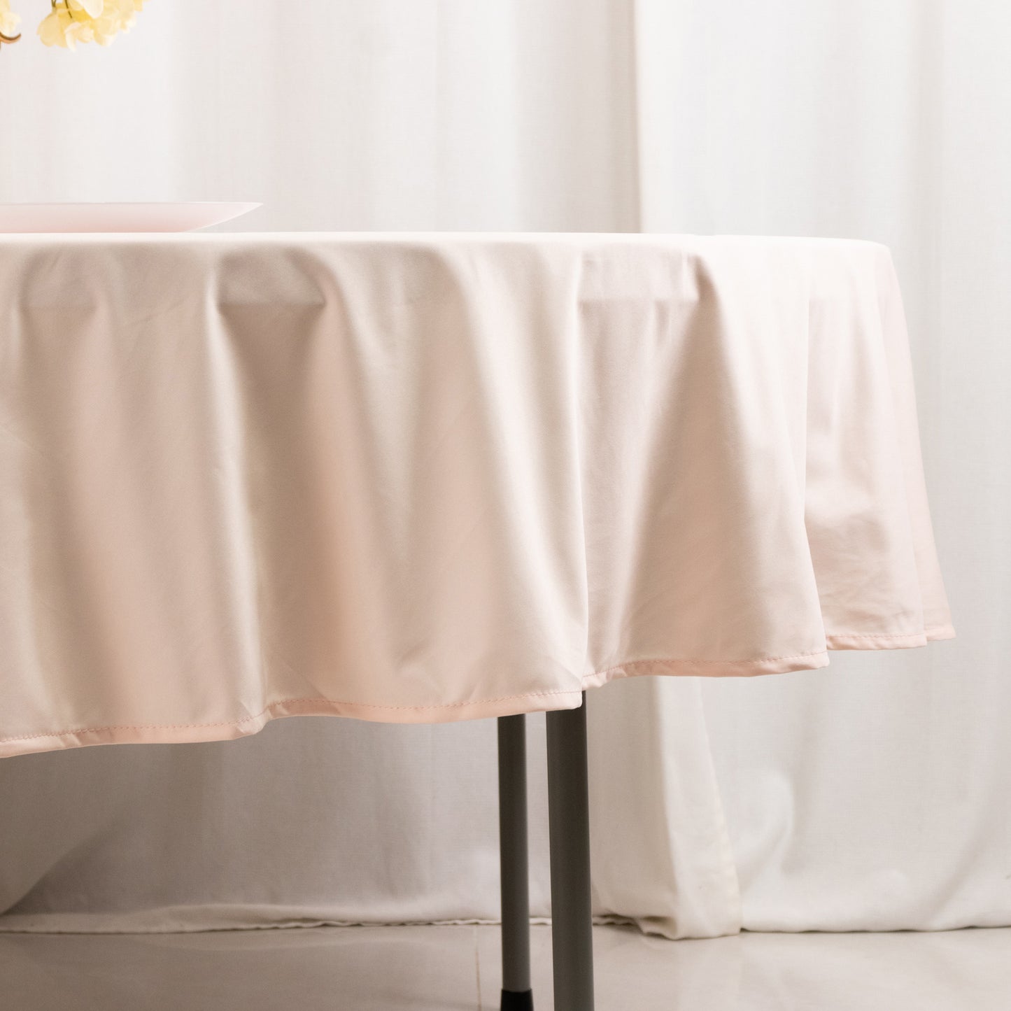 90" Blush Scuba Wrinkle Free Round Tablecloth, Scuba Polyester Tablecloth