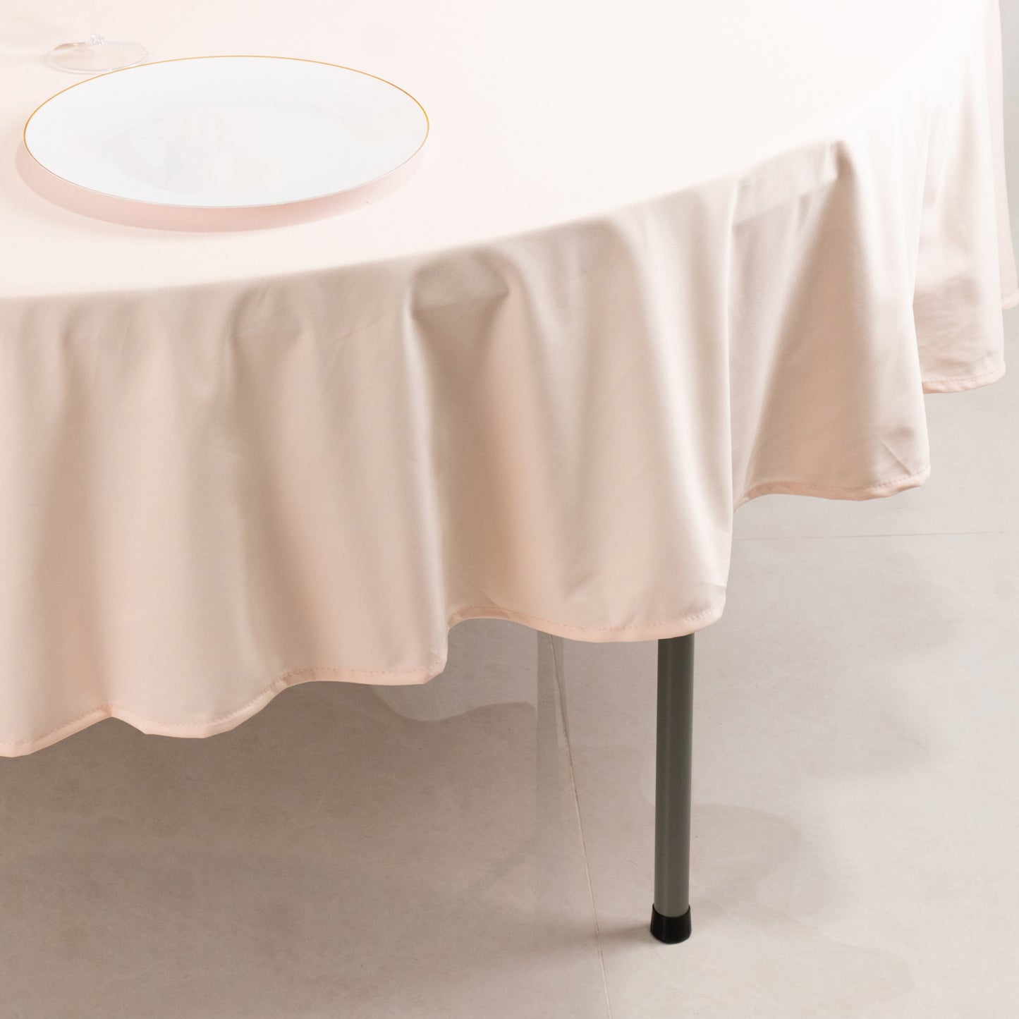 90" Blush Scuba Wrinkle Free Round Tablecloth, Scuba Polyester Tablecloth