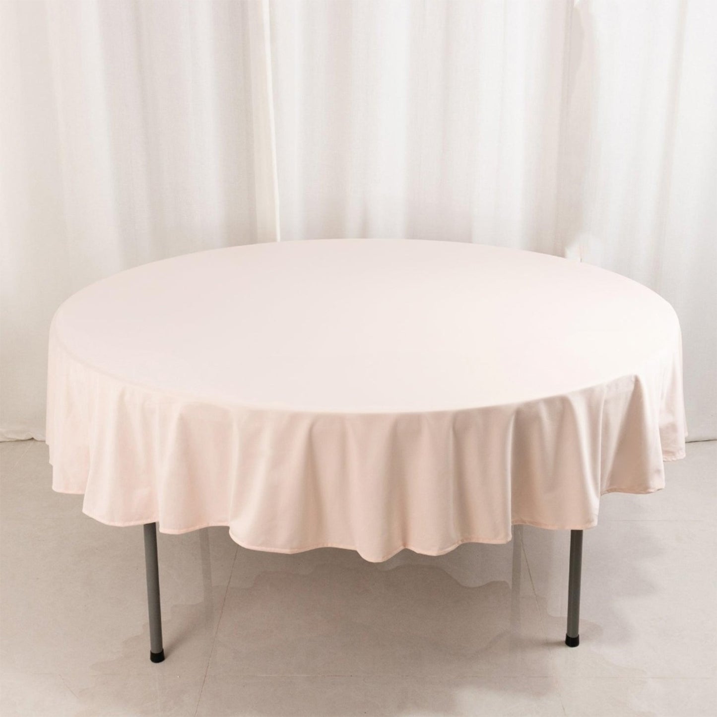 90" Blush Scuba Wrinkle Free Round Tablecloth, Scuba Polyester Tablecloth