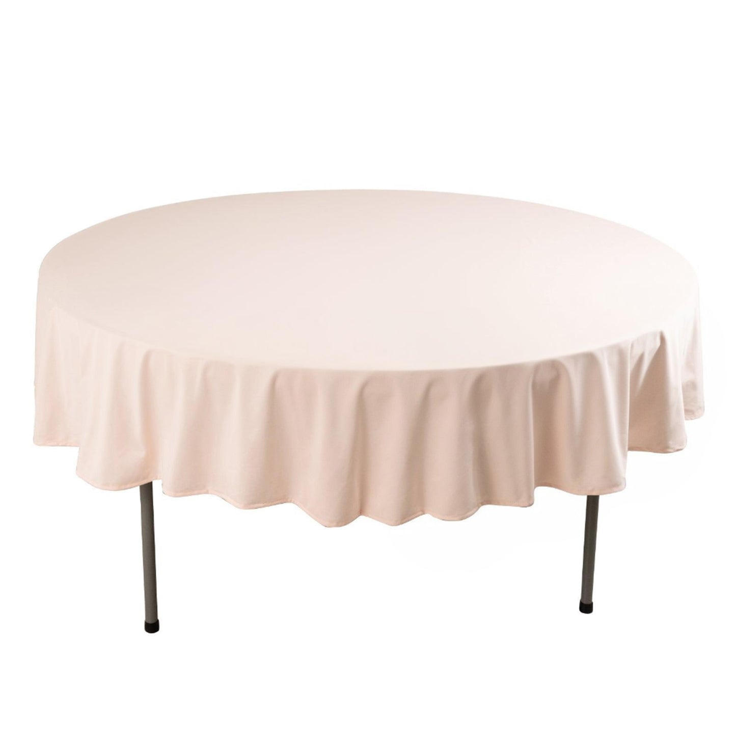 90" Blush Scuba Wrinkle Free Round Tablecloth, Scuba Polyester Tablecloth